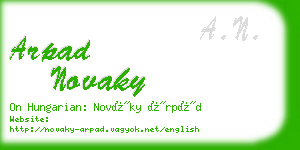 arpad novaky business card